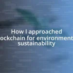 How I approached blockchain for environmental sustainability