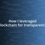 How I leveraged blockchain for transparency