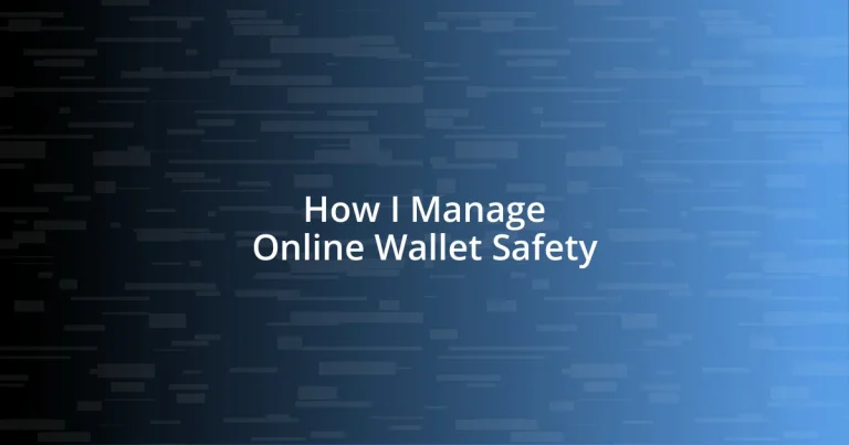 How I Manage Online Wallet Safety