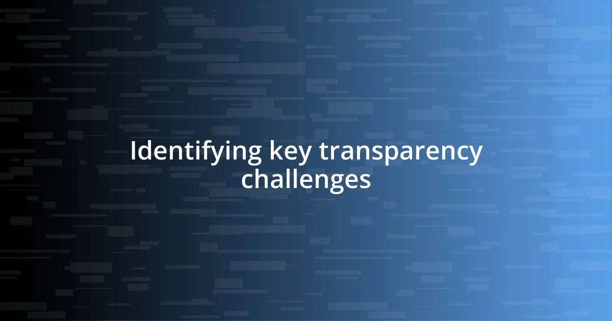 Identifying key transparency challenges