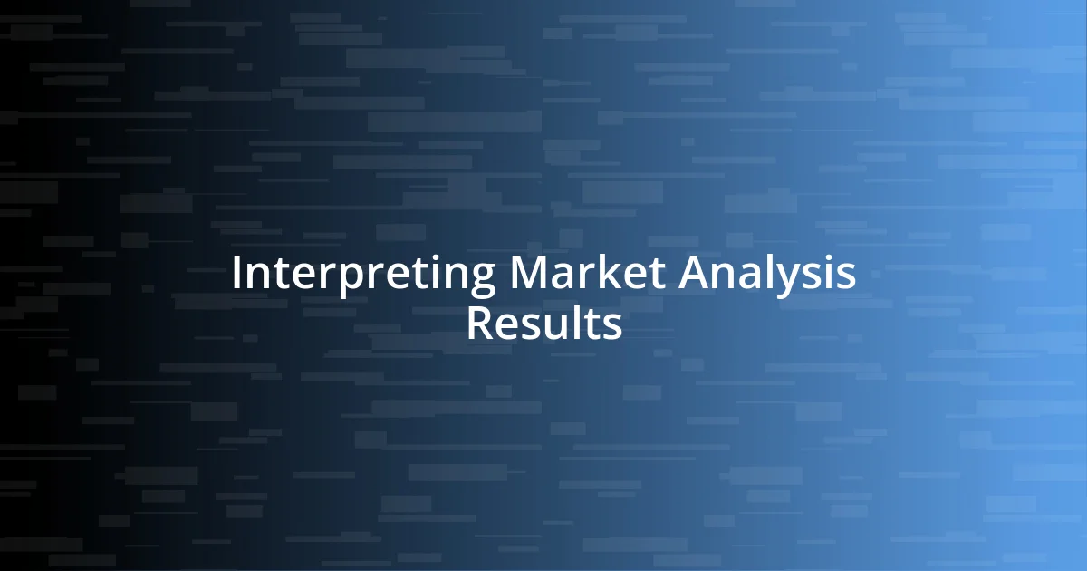 Interpreting Market Analysis Results