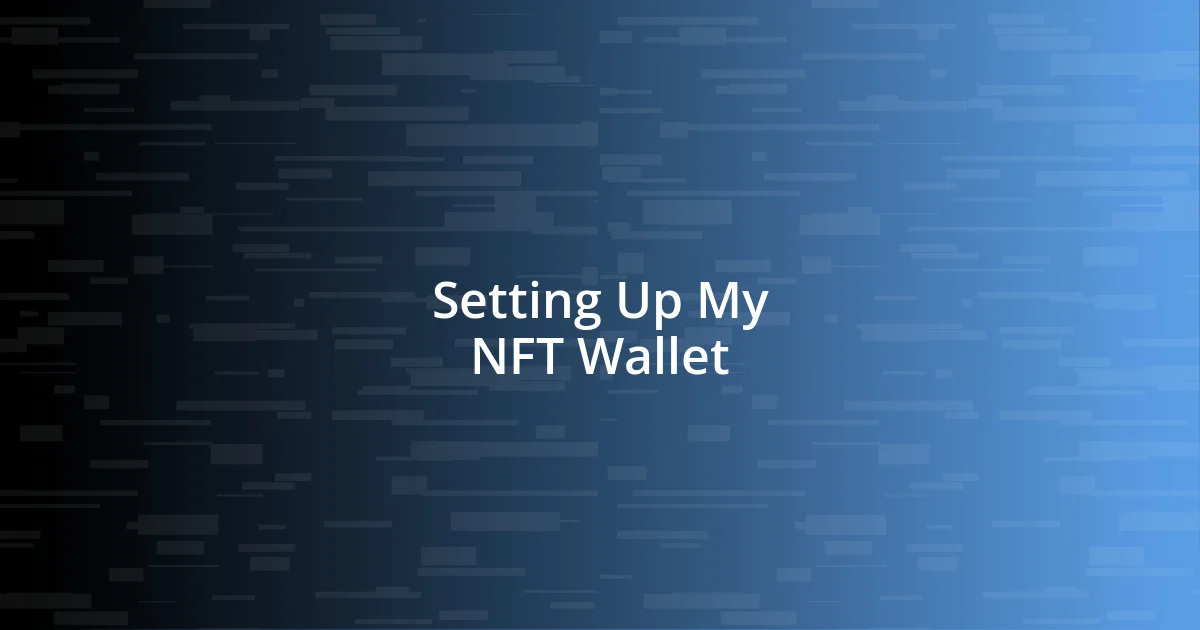 Setting Up My NFT Wallet