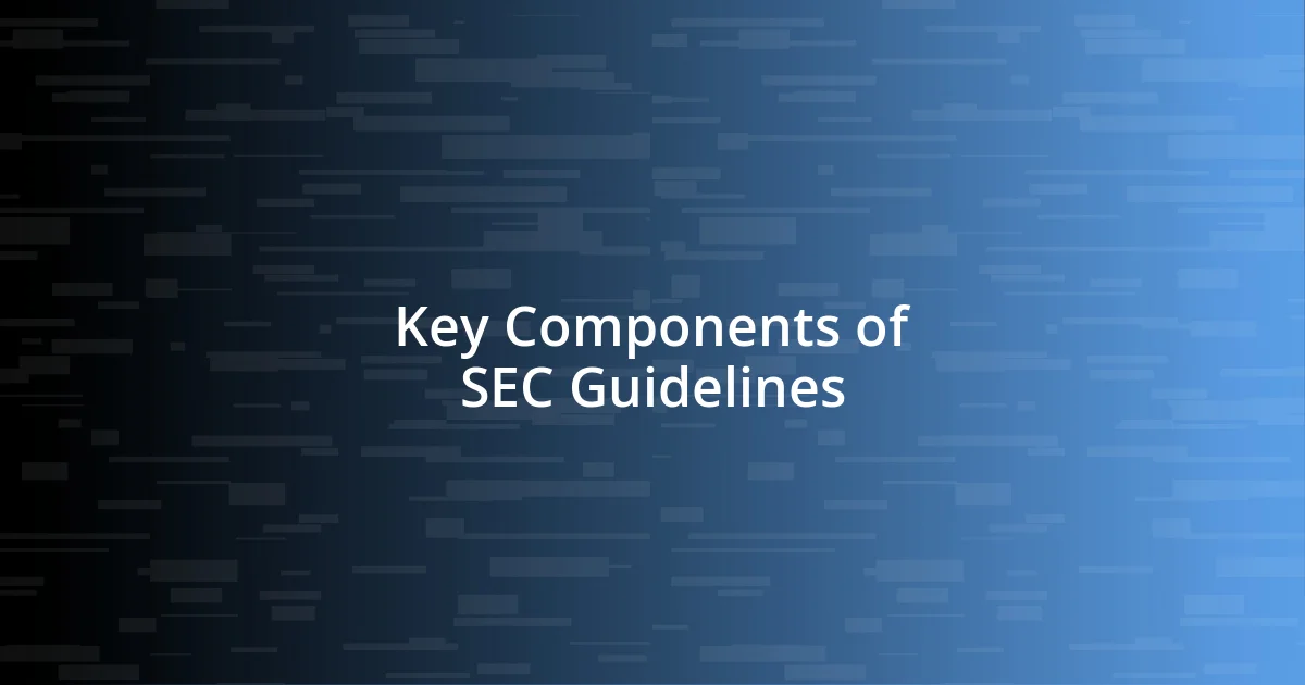 Key Components of SEC Guidelines