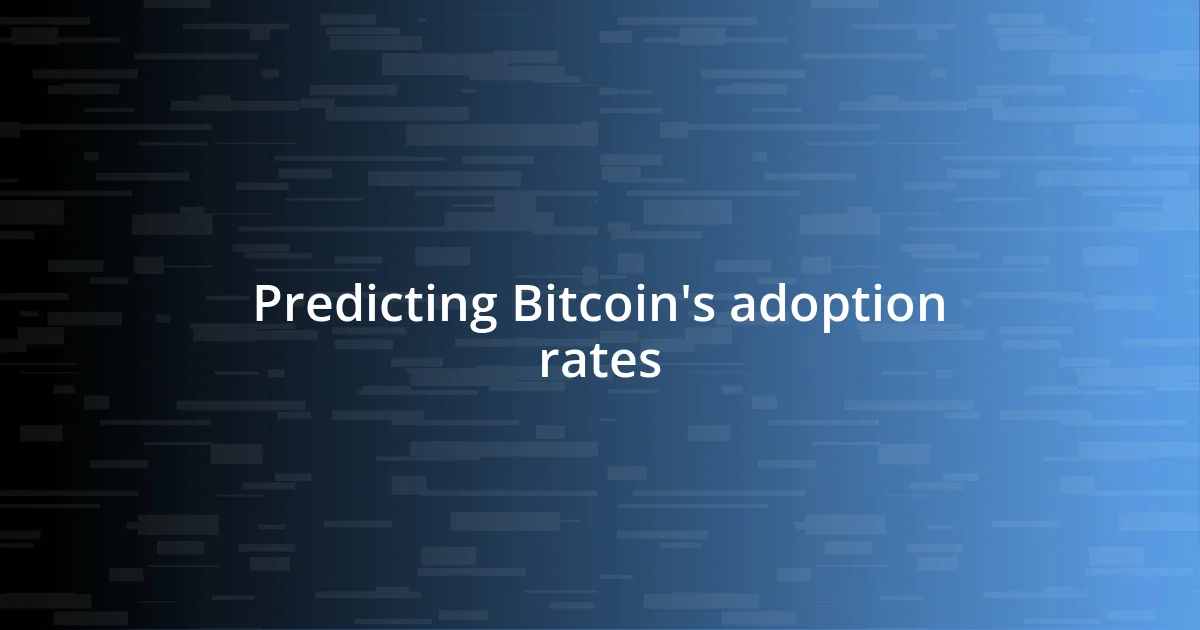 Predicting Bitcoin